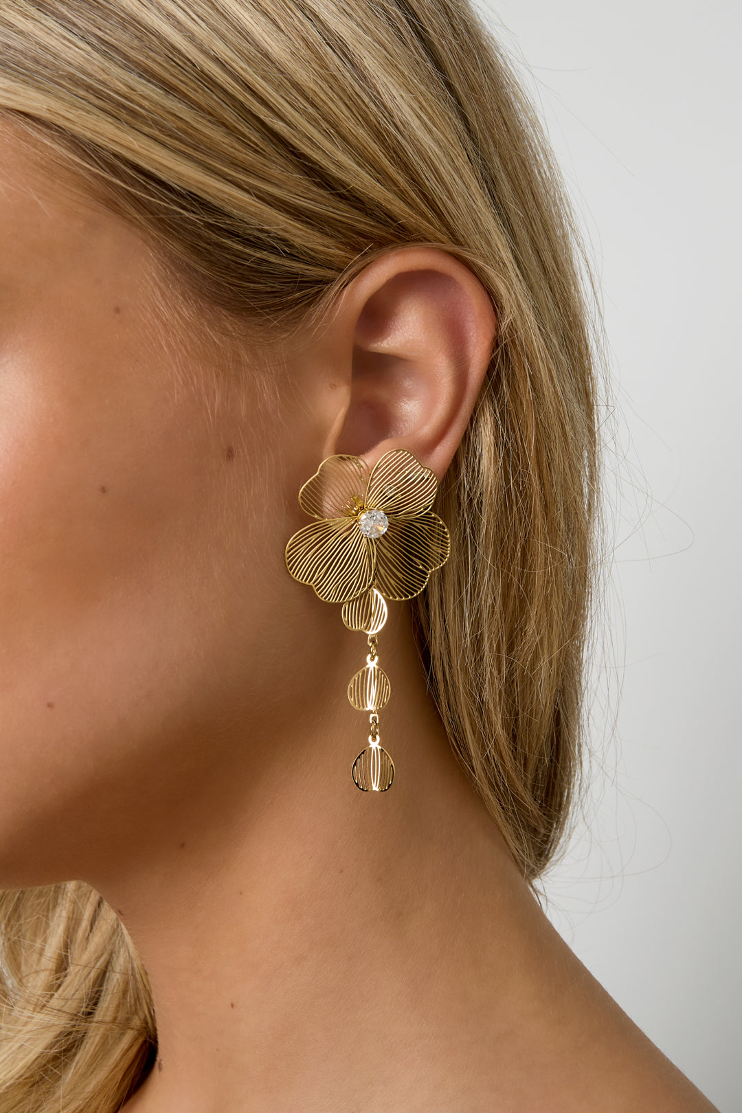 Stainless Steel Dangle Earrings Flower Casual Daily Simple Series Women's jewelry