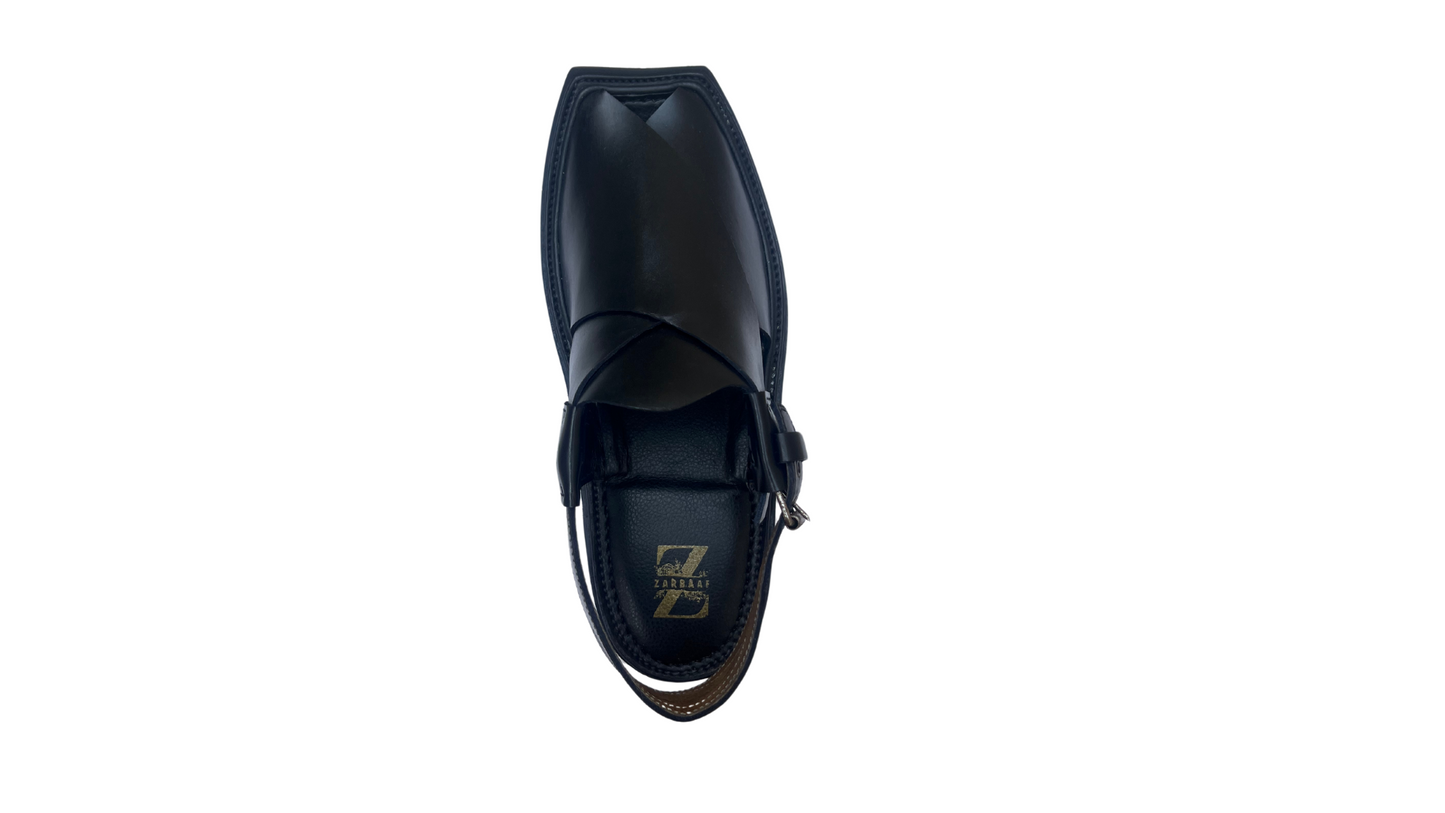 Classic Black Peshawri Chappal #SL01