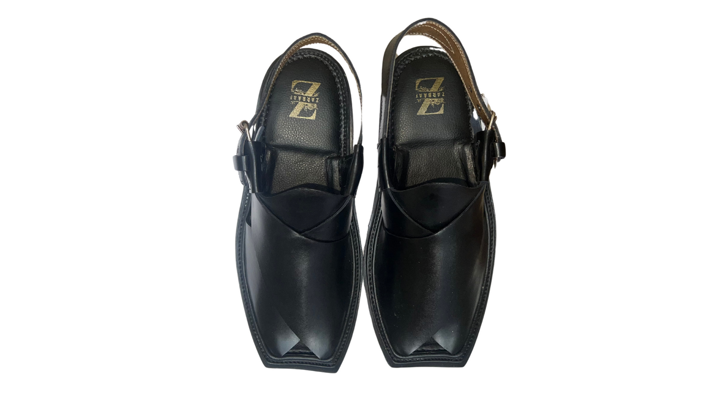 Classic Black Peshawri Chappal #SL01