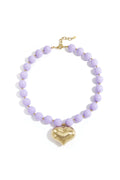 Bead necklace with hanging heart